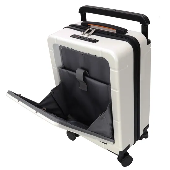 Front Open Laptop Pocket Designer Luggage Luxury Carry on Bayer PC Suitcase with Wide Telescopic Handle