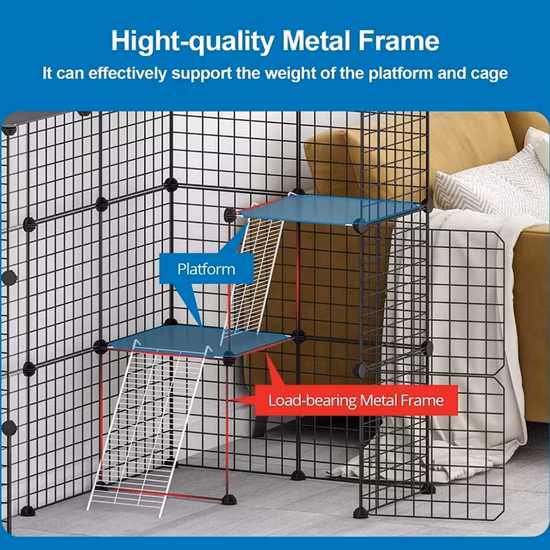 큰 운동 장소를 위한 고양이 크레이트 금속 와이어 실내 DIY 개집