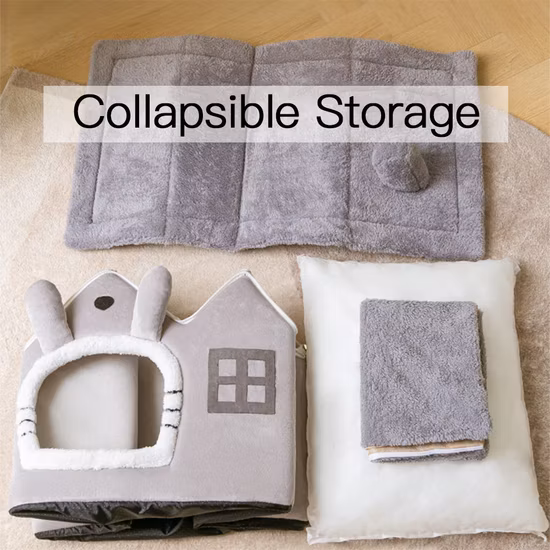 꽃잎 둥지 플러시 두꺼운 고양이 둥지 겨울 이동식 및 빨 애완 동물 둥지 쿠션 고양이 침대 작은 개 개집