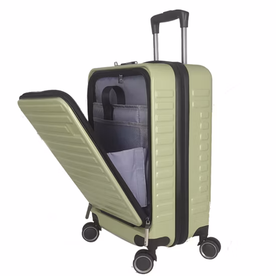 글로벌 시장에서 가장 잘 팔리는 ABS+PC(폴리카보네이트) 전면 포켓이 있는 트롤리 여행용 가방